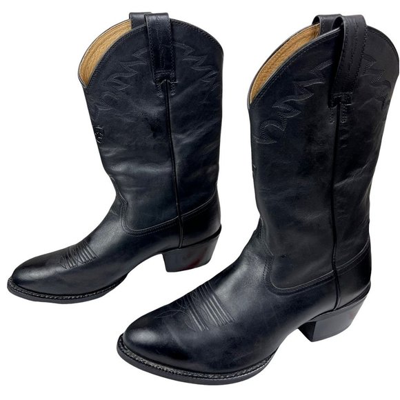 Ariat Other - Ariat Mens Sedona Cowboy Western Boots Black Leather Pull On Almond Toe 10 EE